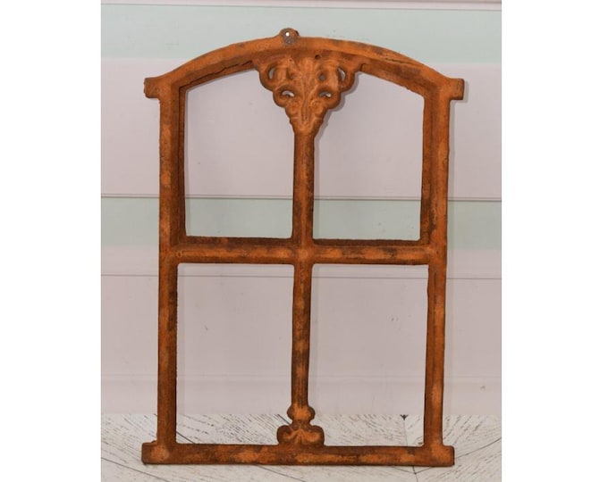 Cast Iron Frame Window - Shutter Crate in Rustical Brown – Perfect Gift for Home & Garden Decor - Housewarming Gift - Garden Art