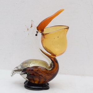 Pelícano estilo Murano - Figura de Murano - Bonito regalo de cristal veneciano italiano - Estatua de pelícano vintage