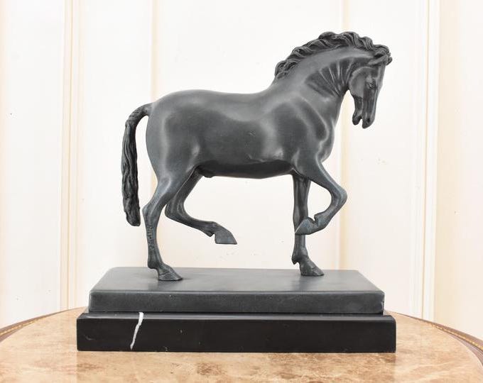 A. Barye Arabian Horse Sculpture – Bronze Patina Horse Statue – Antique Style Equestrian Art – Classic Home Decor Gift
