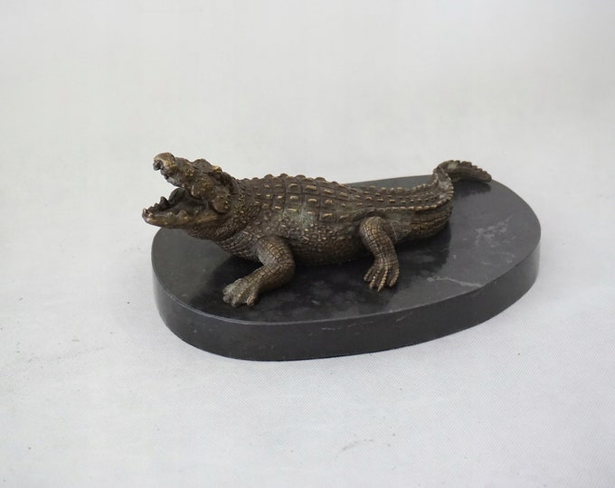 Crokodyl Aligator Bronze Sculpture Bronze Figure  Gift Idea -