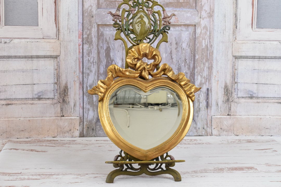 Antique Brass Heart Wall Mirror Antique Brass 