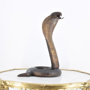Beautiful Cobra, Snake Bronze Statue, Figurine Snake, Vintage Sculpture, French Statue, Animal Figurine, Snake Gift Idea