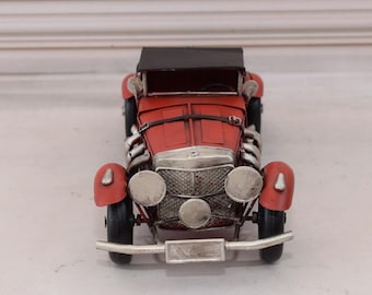 Vintage Metal Car Model – Red Roadster, Collector's Toy
