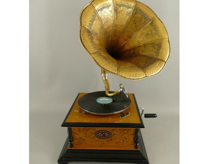 Nostalgic Gramophone - Phonograph New Working - Record Player Antique Style - Handmade Gramophone - Nice Gift Idea