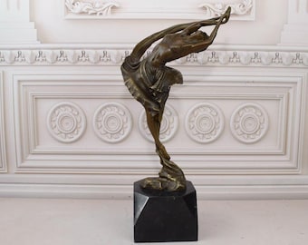 Bronze Ballerina Figurine: Dancer Sculpture, Home Decor (16.54 inches)