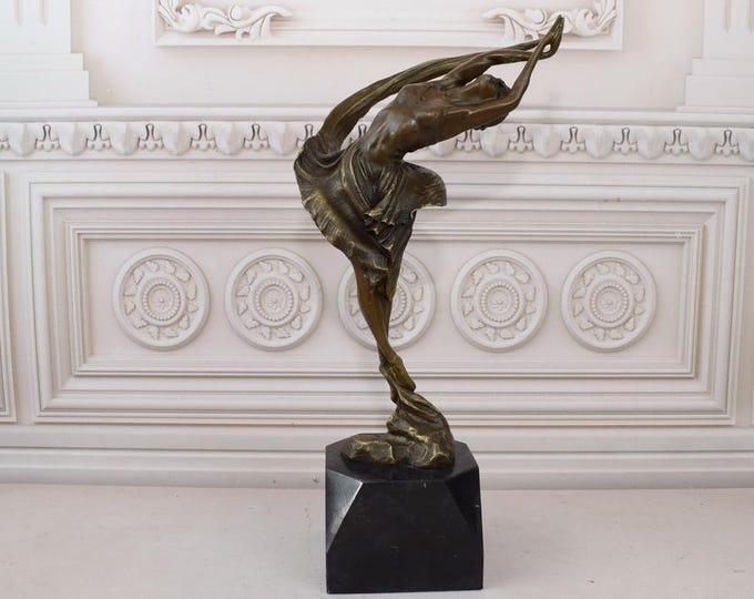 Ballet Dancer Bronze - Figurine Ballerina - Dancer Bronze Figure in Dress - Gift Idea for Dancer - Richly Decorated - Home Decor