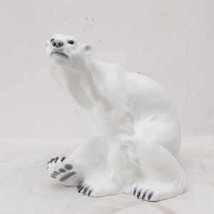 Large polar bear - white bear porcelain figure - amazing figurine porcelain - luxury gift