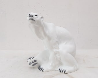 RC Royal Copenhagen Figurine of Polar Bears #2317 Designed by Knud