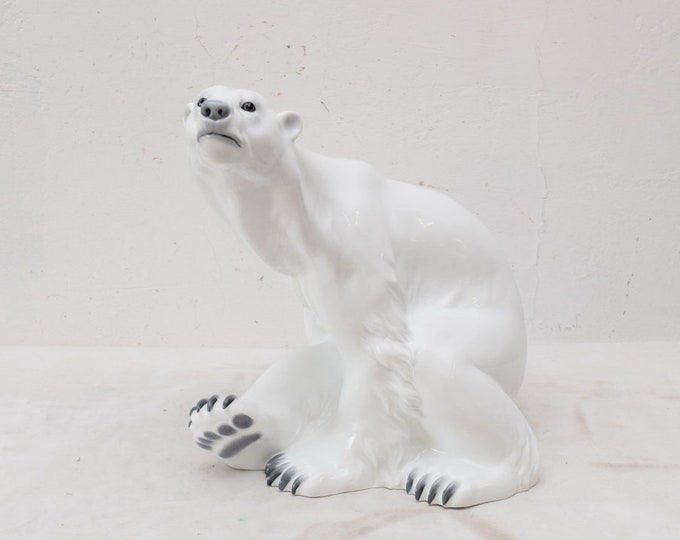 Large polar bear - white bear porcelain figure - amazing figurine porcelain - luxury gift