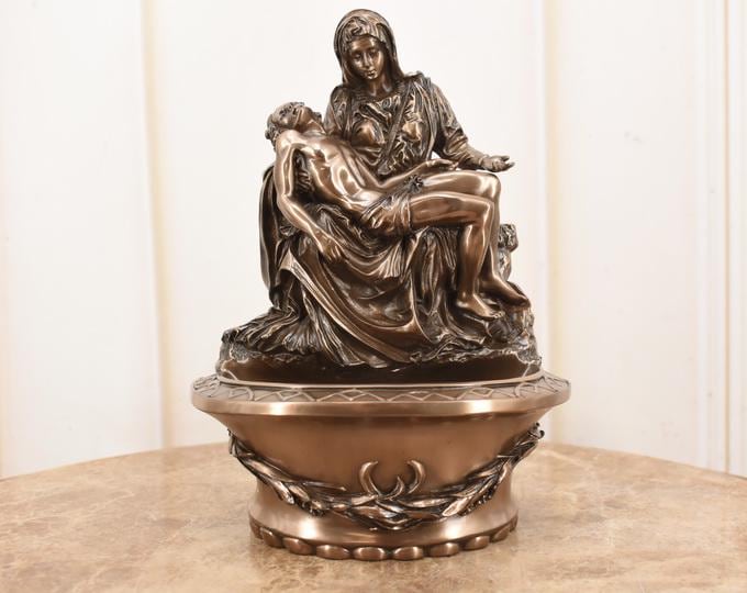 Vatican Pietà Holy Water Font – Madonna Baby Jesus Wall Hanging
