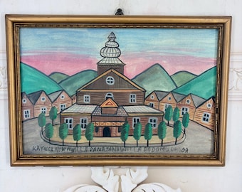 Antique Art - Nikifor Krynicki Painting: Old Krynica Zdroj, Polish Urban Art