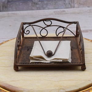 Servilletero y portacartas vintage de hierro industrial - Elegancia atemporal - Decoración de restaurante - Decoración del hogar - Idea de regalo de inauguración de la casa