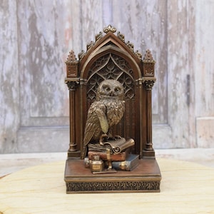Owl on Book Bookends - Owl Sculpture - Book Support Owl - Elegant Gift for Student - Handmade Owl - Home and Office Decor