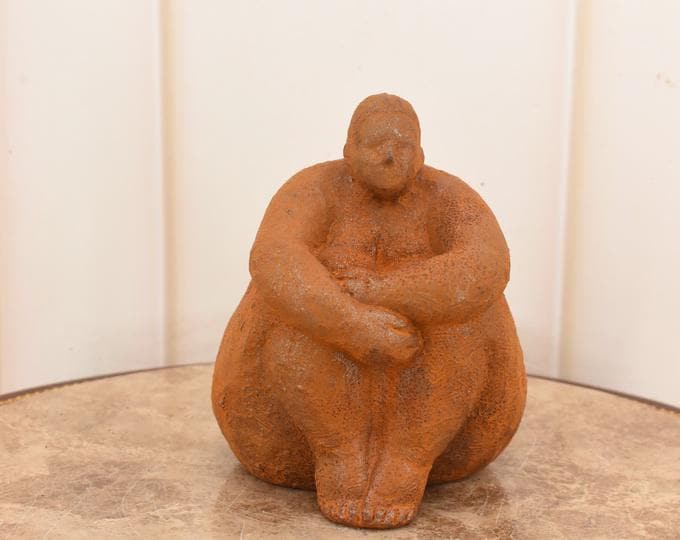 Rustic Cast Iron Woman Statue: Rubensian Sculpture, Home Garden Decor