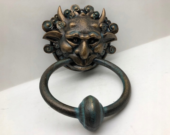 Monumenal 20kg Cast Iron Door Knocker Monster Art Nouveau Style Gift Vintage  Style