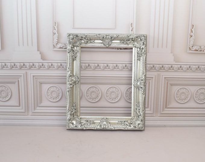 Silver Frame - Wooden Frame - Handmade Painting Frame - Wall Art - Wall Decor - Frame for Framing Picture - Home Decor - Gift Idea