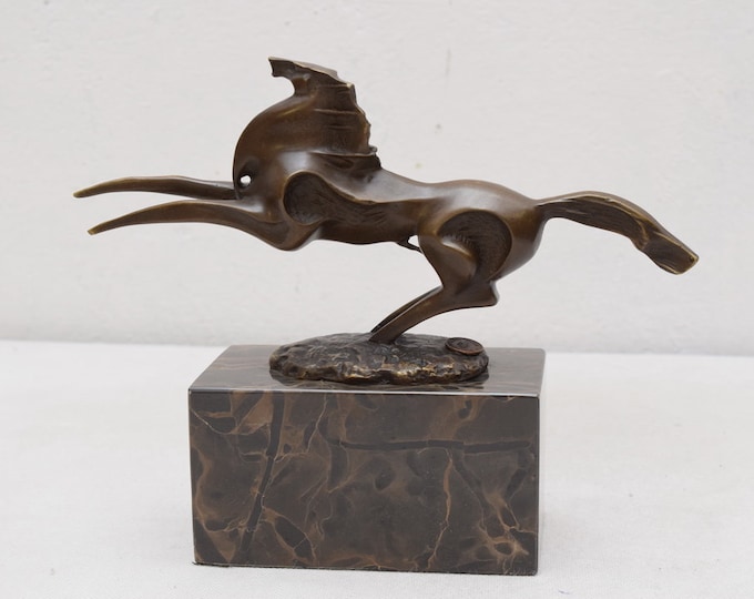 Modern Bronze Statue Horse Horses Horse Sculpture  Gift Idea -