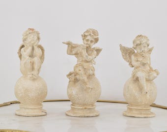 Rustic Cast Iron Three Angels Statue: Home Garden Decor