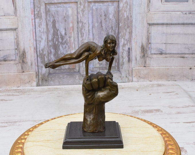 Act Woman on Fisting Bronze Figurine - Bronze Sculpture Female Act - Act of a Beautiful Woman - Mature Content - Home Decor