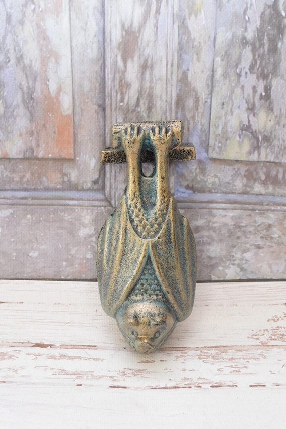 Brass Hanging Fruit Bat w/ Wings Door Knocker Gothic Home Front Door House Decor Brass Hanging Fruit Bat w/ Wings Door Knocker Gothic Home Front Door House Decor