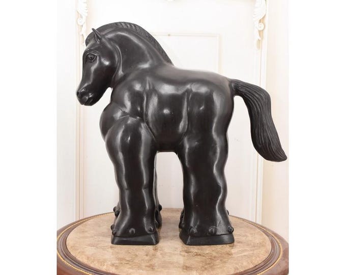 Horse Bronze Statue - Fernando Botero Style Sculpture - Modern Abstract Art - Collectible Horse Figurine - Contemporary Home Decor Gift