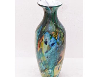 Amazing Blue Vase Murano Style - Elegant Vase Gift Italian Venetian Product - Glass Vase - Unique Glass