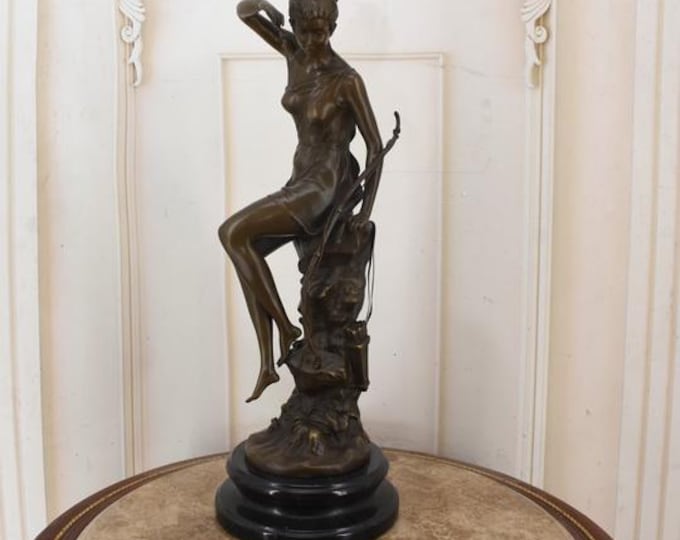 Diana Mythological Goddess with Bow – Patron of the Hunt | Bronze Sculpture Statue