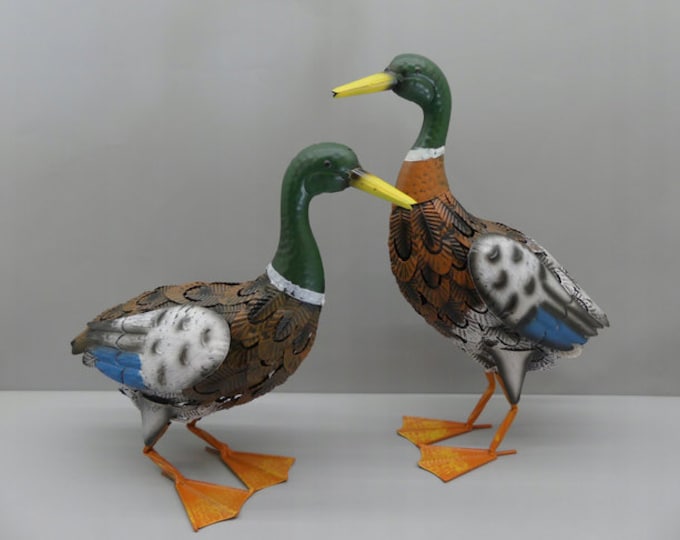 Loving Ducks - Couple Ducks - Duck Statue - Pair Garden Ducks - Iron Ducks Figurines - Realistic Duck Statues - Garden Decorations
