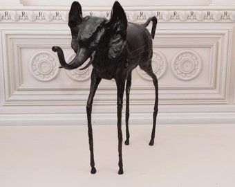 サイン入りブロンズ宇宙象彫刻 - サルバドール・ダリ風ホーム