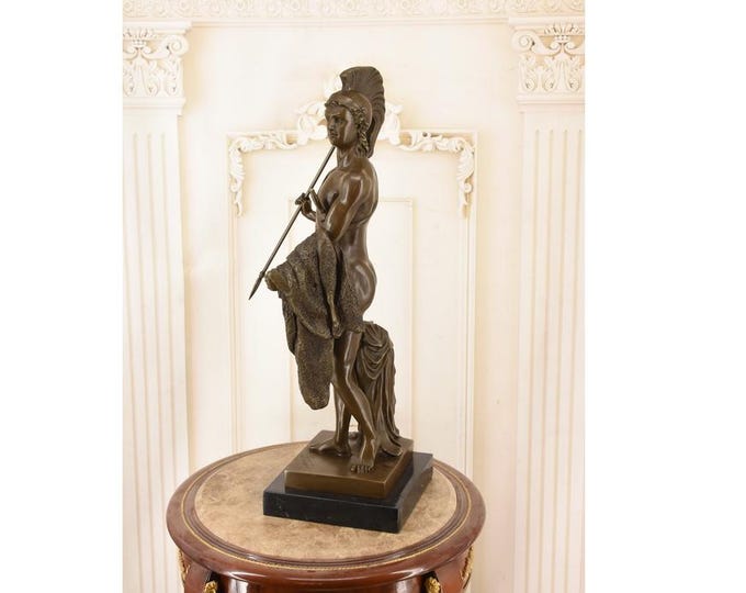 Limited Edition! Jason with Spear Bronze Statue – Vintage French Warrior Sculpture