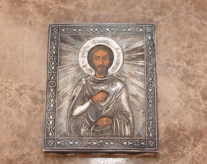 Antique Silver Icon Travel - Silver Orthodox Icon - Russia Silver 84 - Religious Icon - Handmade Icon - Art & Collectibles - Gift Idea