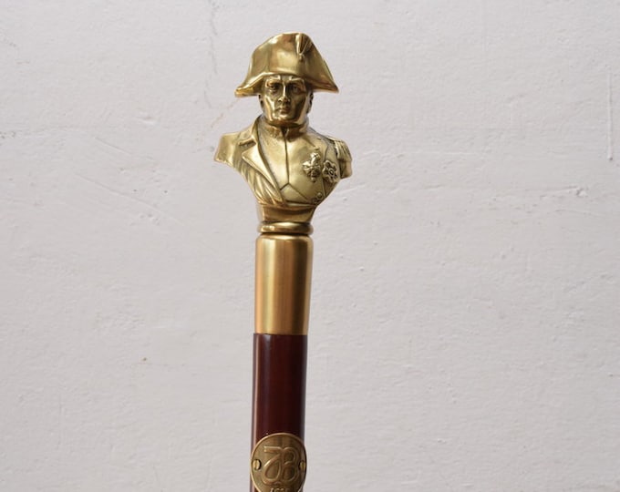 Napoleon Bonaparte Walking Stick - Wooden and Bronze Walking Stick - Solid Gift for Grandfather Father - Wooden Cane Art Deco Style