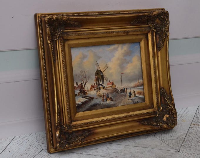 Wonderful Painting Winter Landscape - Painting Windmills Landscape - Painting Art Work - Wall Decor - Amazing Home Decor