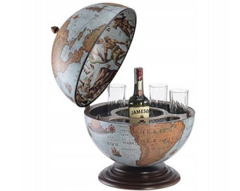 Desk Bar wooden Barglobe for drinks and alcohols - globe bar - furniture home and office - terrestial globe