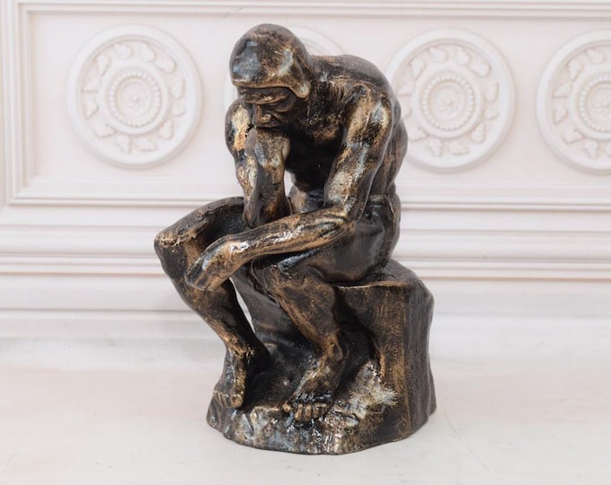 Large Cast Iron Rodin -Thinker Staute - Vintage Sculpture - Rodin Vintage Figurine - Exclusive Gift for Home and Garden - Home Decor