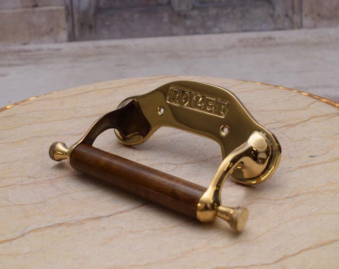 Industrial Cast Iron Toilet Roll Holder - Old Heavy Vintage Style - Toilet Roll Fixture Holder - Bathroom Rustic Wooden Factory Style