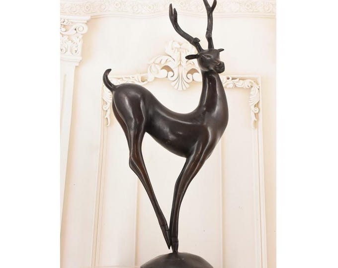 Modernist Standing Deer Bronze - Bronze Statue - Modern Figurine Deer - Hunting Statue - Hunter Sculpture - Home Decor