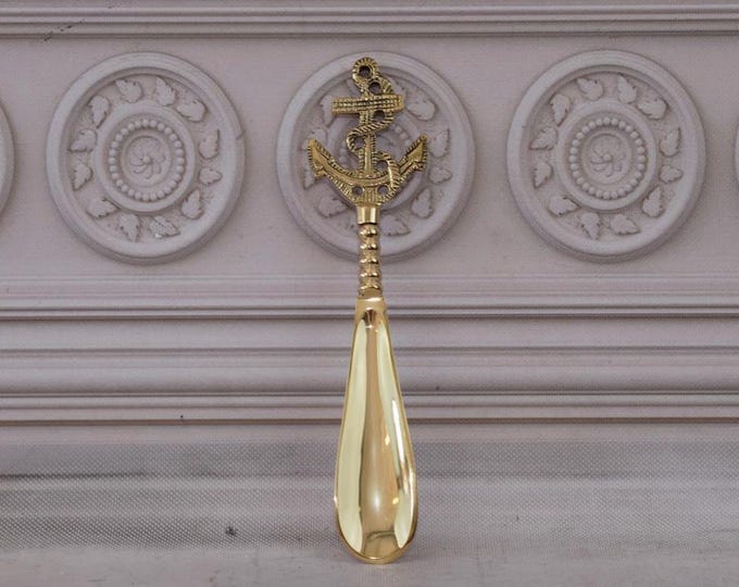 Brass Shoe Horn - Art Nouveau Style - Vintage Brass ShoeHorn Anchor - Housewarming Gift - Home Decor - Interior Design