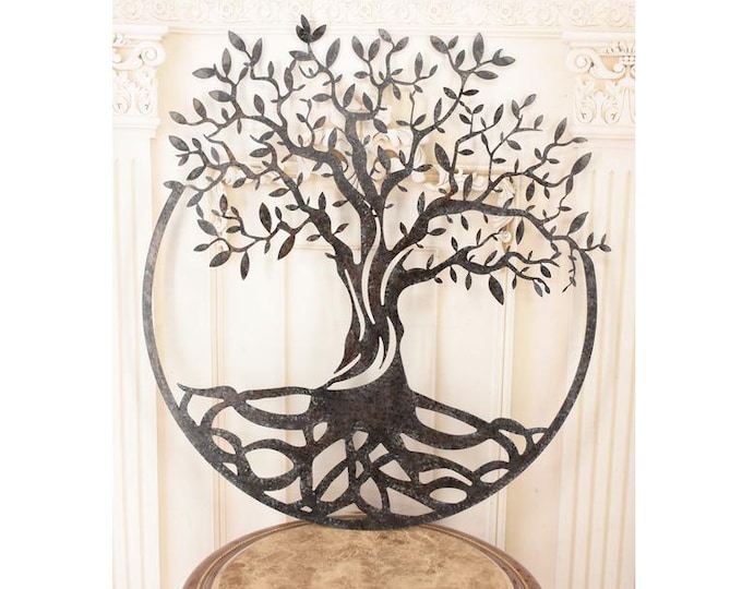 Metal Tree of Life Wall Decor – Vintage Rustic Wall Art Sculpture