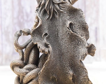ヘラクレスと戦う蛇の彫刻：神話の戦士像、室内装飾 - Etsy 日本