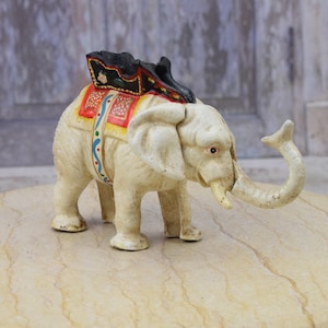 Cast Iron Elephant Money Bank - Mechanical Bank - Funny Elephant - Vintage Money Box - Elegant Home Decor - Good Gift Idea - Amazing Statue