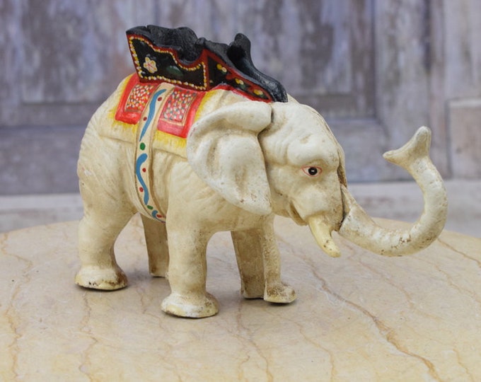 Cast Iron Elephant Money Bank - Mechanical Bank - Funny Elephant - Vintage Money Box - Elegant Home Decor - Good Gift Idea - Amazing Statue