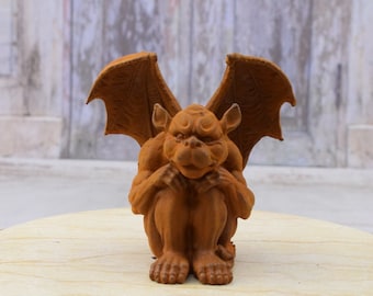 Cast Iron Tuscan Gargoyle Figurine - Rustic Garden Statue