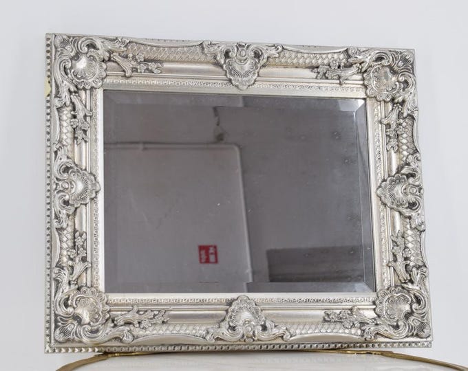 Wooden Silver Mirror - Crystal Silver Mirror on Baroque Style - Richly Frame - Victorian Style - Exclusive Wall Decor - Home Decor