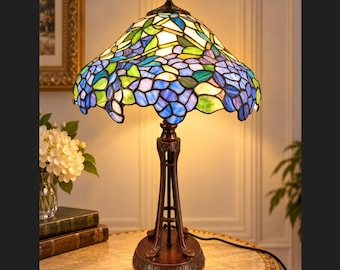 Beautiful Tiffany Style Double Flower Table Lamp – Art Nouveau Design