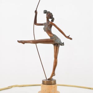 Bronze Gymnast Dancer Statue on Marble Base – Elegant Acrobat Sculpture – Artistic Home Decor & Gift Idea for Dancer