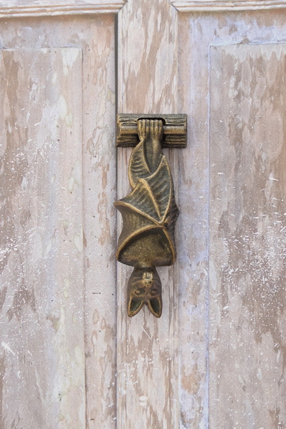 Brass Hanging Fruit Bat w/ Wings Door Knocker Gothic Home Front Door House Decor Brass Hanging Fruit Bat w/ Wings Door Knocker Gothic Home Front Door House Decor