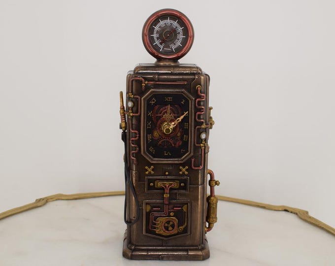 Steampunk Openable Distributor Clock – Vintage Industrial Wall Clock – Unique Decor – Retro Gear Design – Perfect Gift for Steampunk Lovers