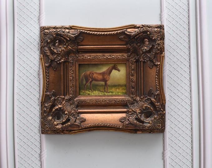 Oil Horse Painting - Gold Frame, French Art Wall