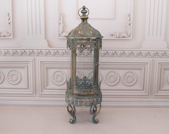 Beautifully Metal Lantern - Ornaments Lamp - Decorated Lantern - Lamp with Light Bulb - Luxury Gift for Home and Garden - Housewarming Gift